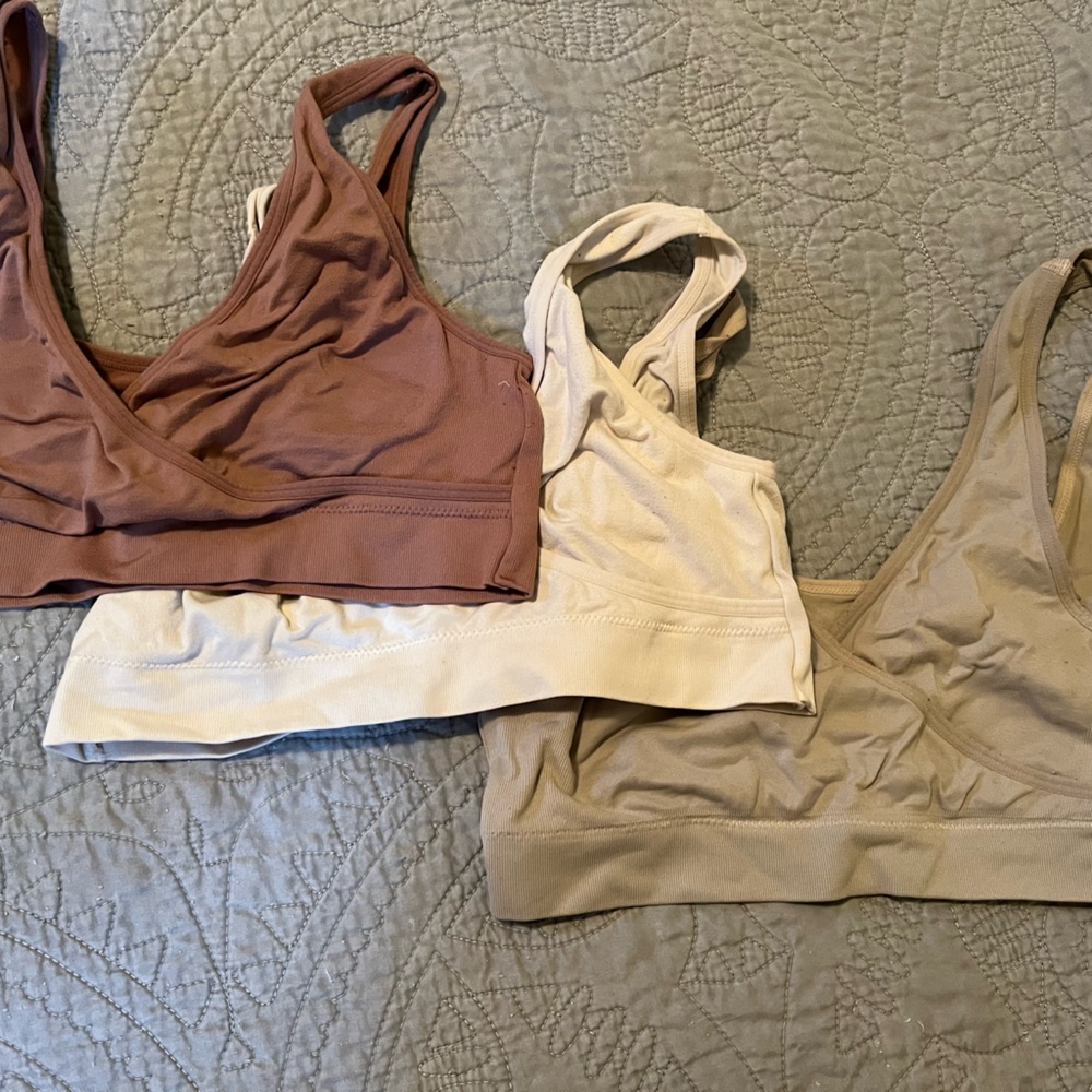 Three nursing sleeping bras